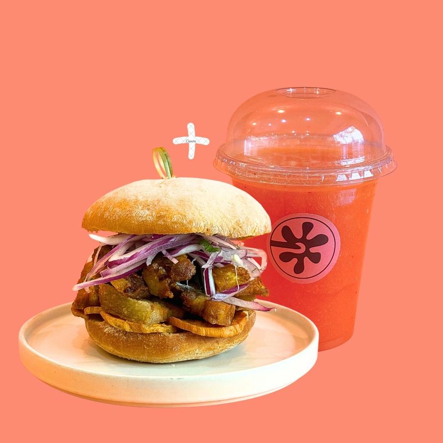 Combo Nazca: un sánguche y un jugo de fruta